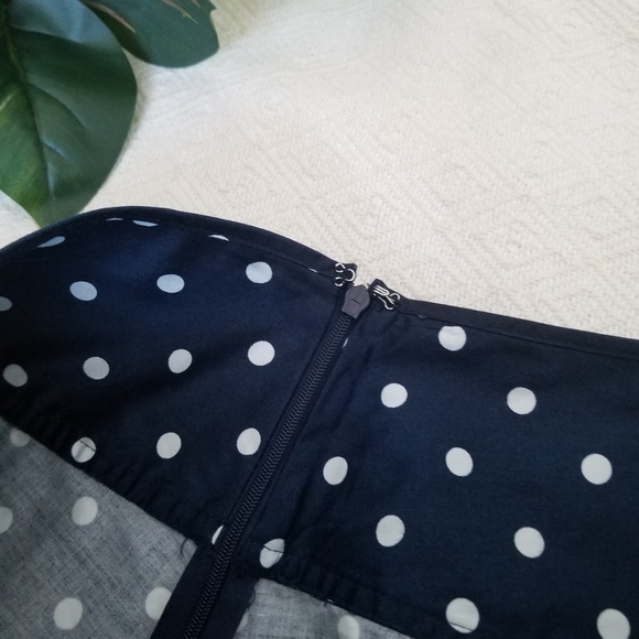 New york & Company Polka Dot Navy Skirt - Picture 5 of 5